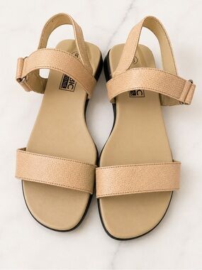 Basic Editions Neutral Tan Strappy Open-Toe Sandals